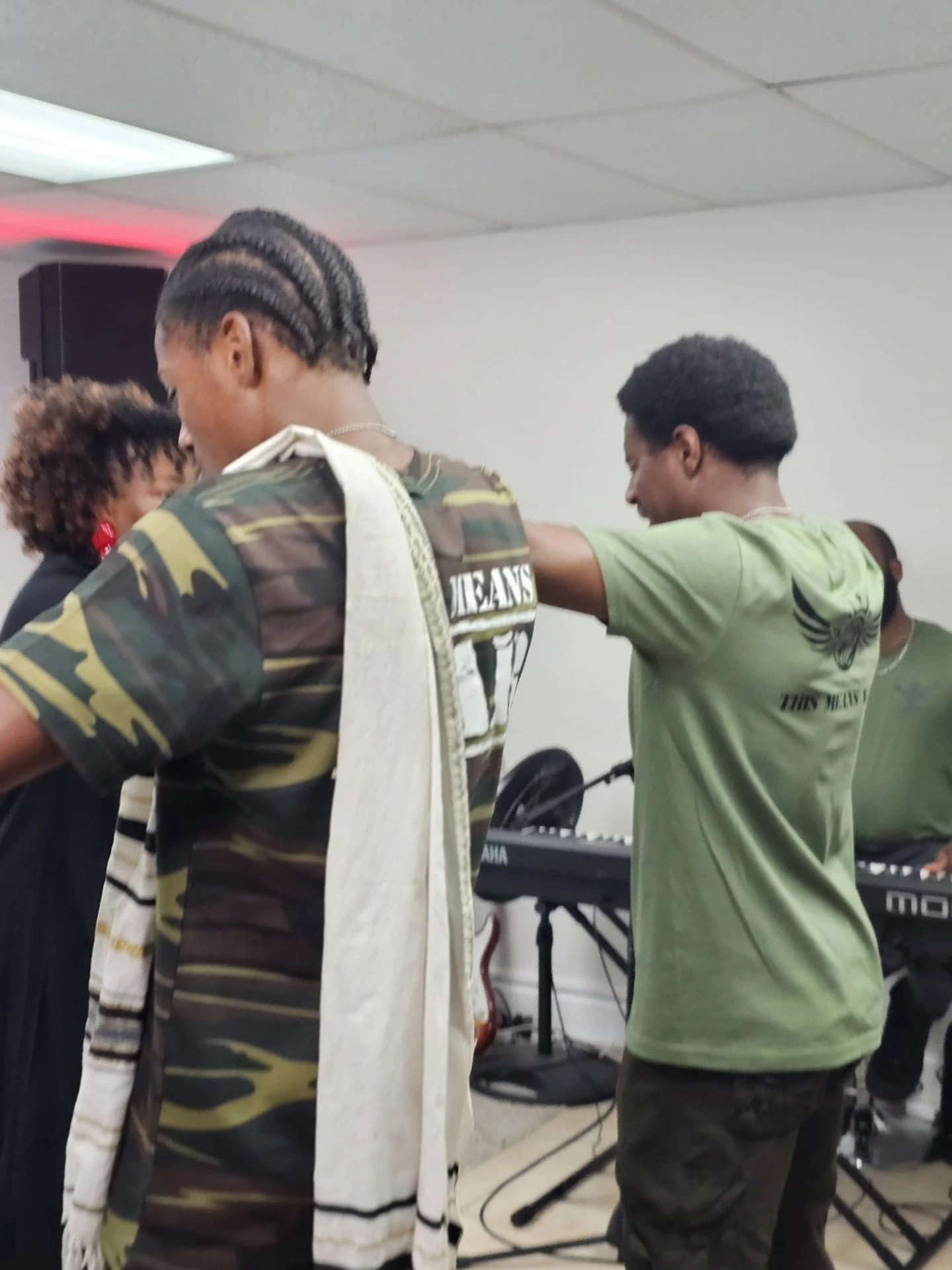 Prayer during service